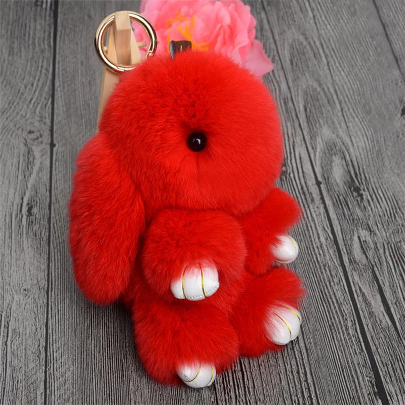 Cute Natural Rabbit Fur Pom Bunny Women Fluffy Rabbits On Bag Car Trinket Jewelry Wedding Party Toy Gift Bag Charm
