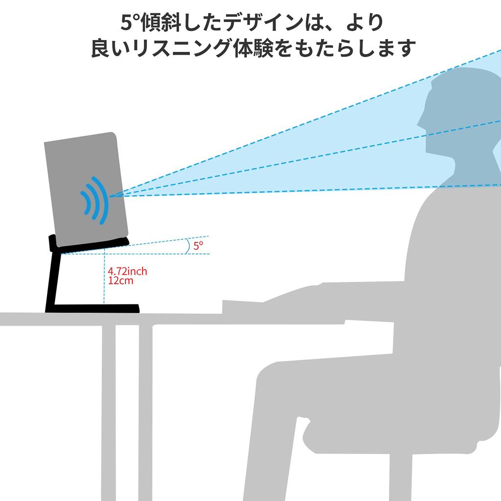 VAYDEER Tabletop Speaker Stands, Compact, Specially Inclined Design, Black [Set of 2]