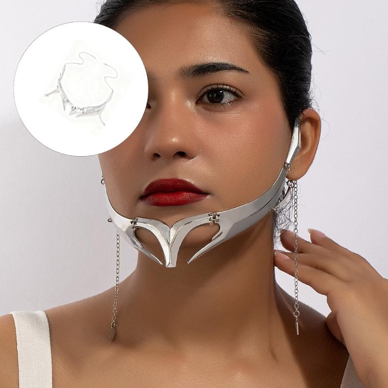 Mechanical Designs Lip Rings Face Mask Punk Body Jewelry With Sturdy Alloy Construction For Alternative Fashion