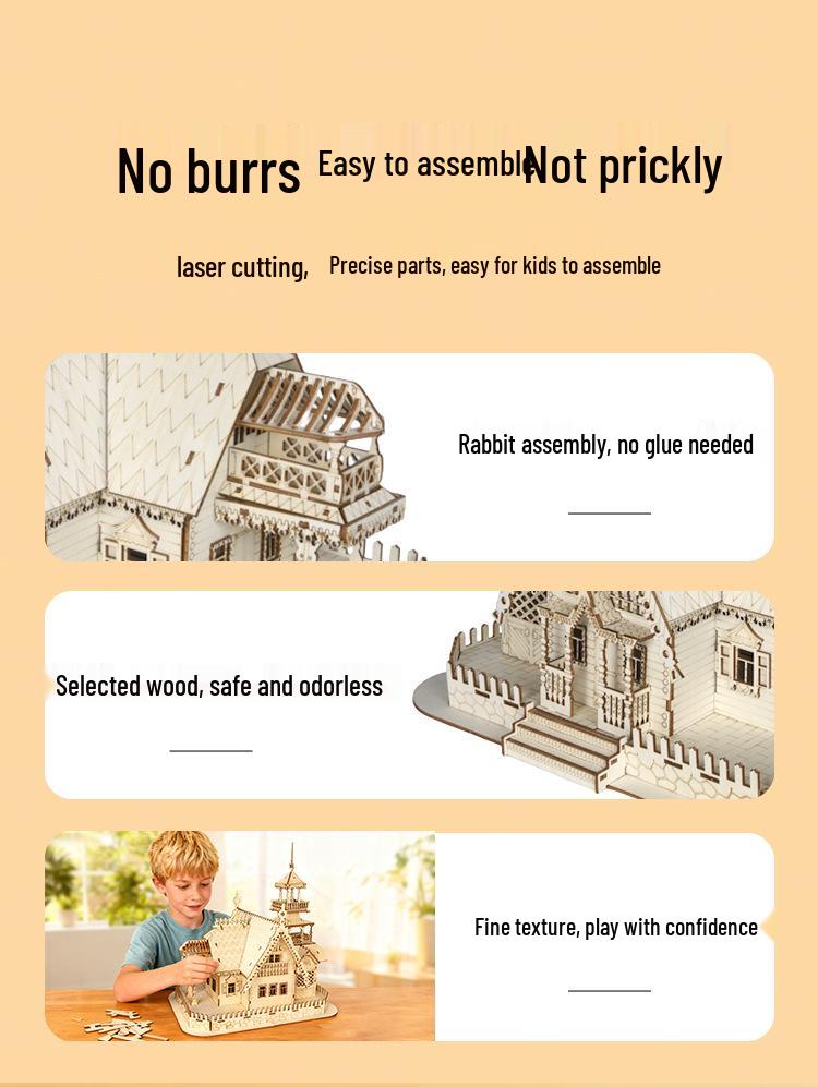 Meihua Villa 3D Wooden Architectural Model Puzzle – Educational Toy for Adults