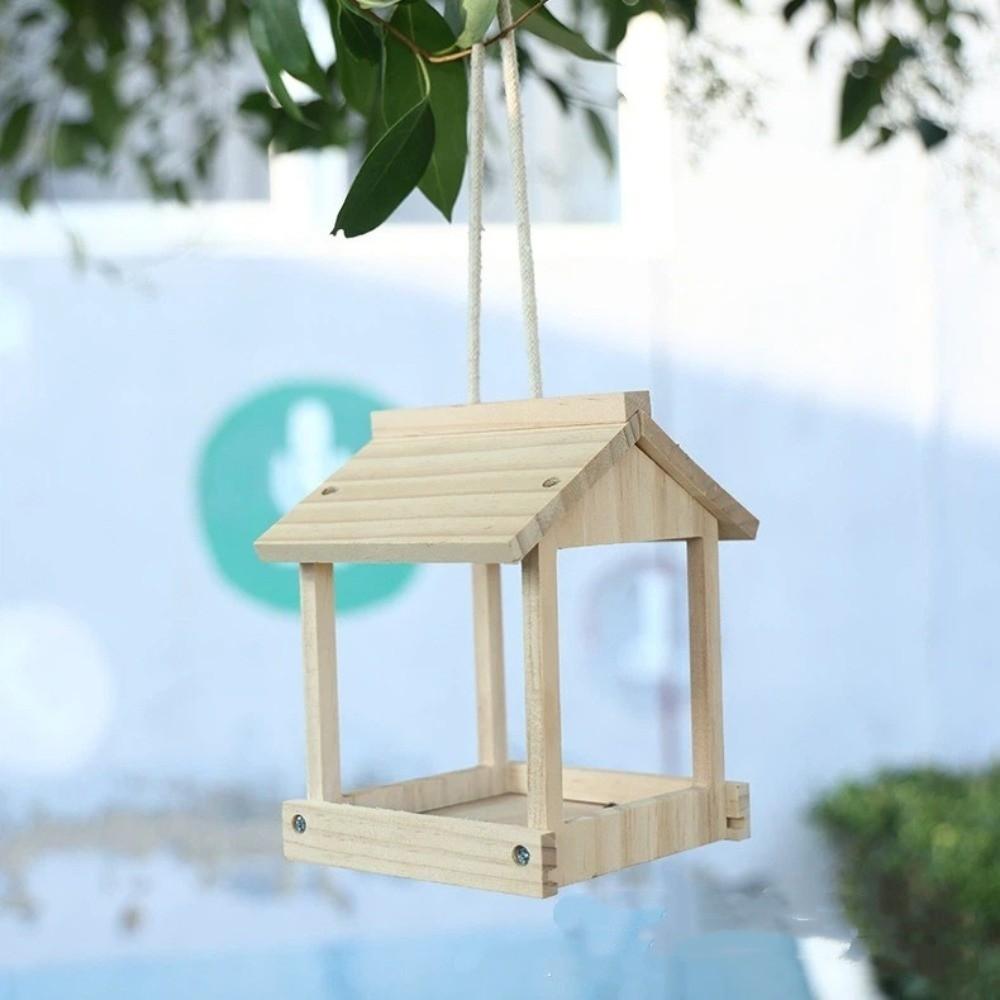 Wear-resistant Hummingbird Feeders Wooden Open Bird Feeder Pet Supplies Hanging Birdhouse  Pathway