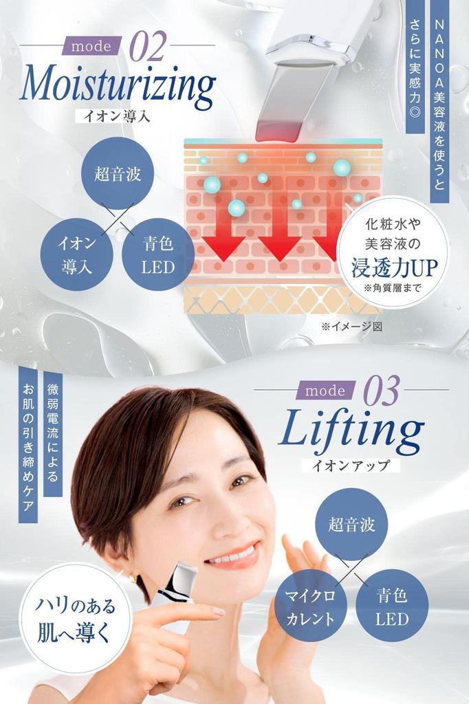 NANOA Water Peeling, Dermatologist-Recommended Ultrasonic Facial Beauty Device for Pore Peeling, Exfoliation, and Facial Pore Care with Microcurrent