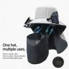 Solar Powered Cooling Hat With Solar Fan Adjustable Fan Breathable Neck Flap For Outdoor Fishing Camping Hiking