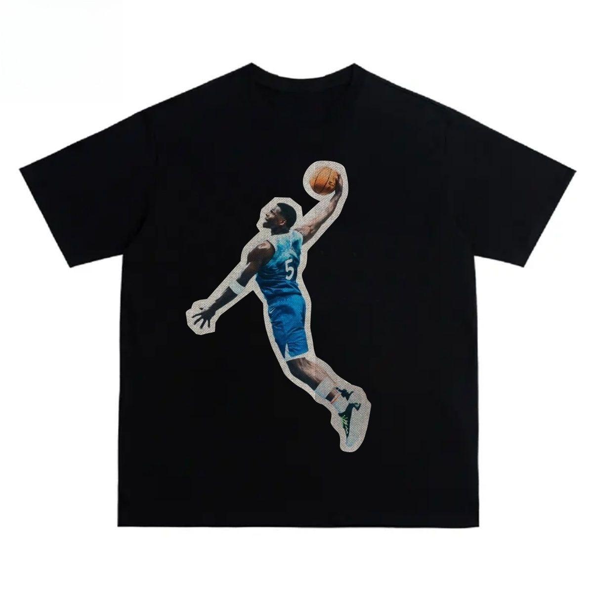 

Autumn Heavyweight New Basketball Star Dunk Print T-shirt for Men Women High-quality Pure Cotton Round Neck Breathable T-shirts 4XL