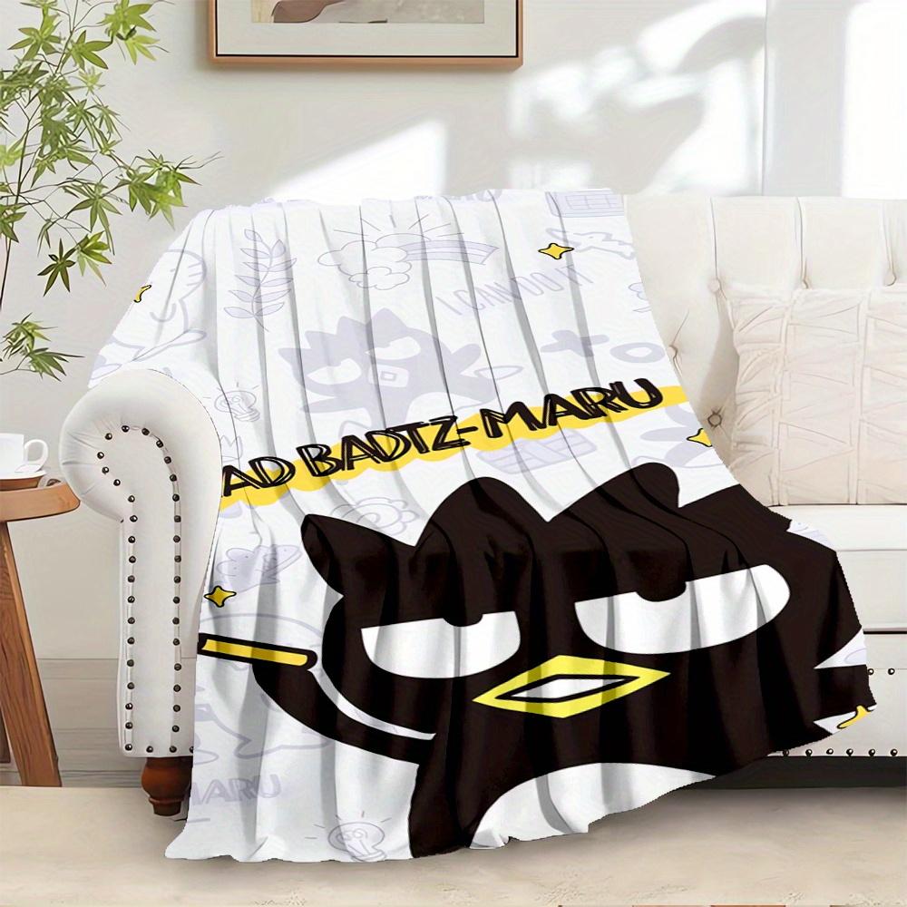

1pc Flannel BADBADTZ-MARU, CartoonCharacter, SanrioThrow Blanket, Cartoon Truck Pattern Printed Blanket, Warm Cozy Soft Blanket For Couch Be 130x150cm