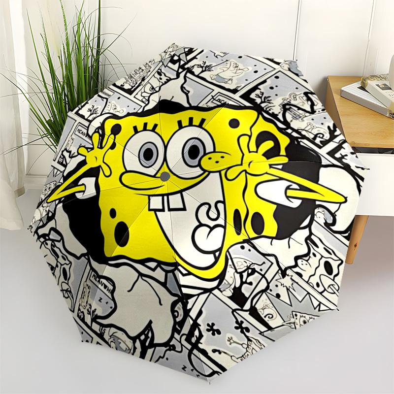 

1pc SpongeBob Automatic Folding Umbrella - 8-Rib Automatic Open/Close, Portable Collapsible Compact Umbrella yy251218016