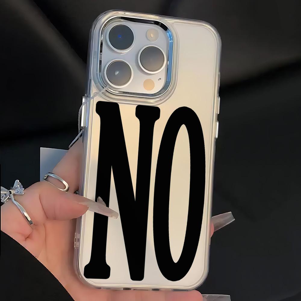 Black White Letters NO and YES Phone Case for Samsung Galaxy A73 A16 A06 A35 A55 A25 A05S A15 A56 A54 A36 A34 A24 A26 A04 4G 5G