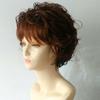 Natural Female Resistant Heat Synthetic Fiber Hair Wavy Wigs Short Curly Wigs With Bangs Full Wigs