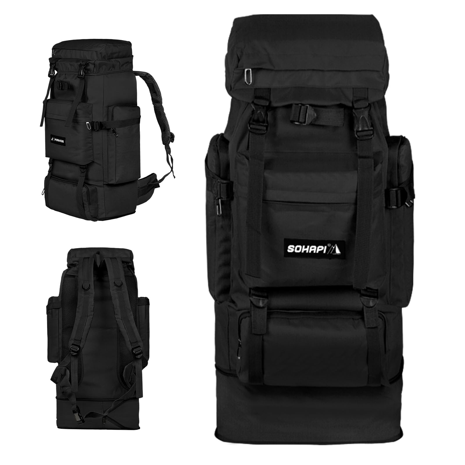

[AutoGo] Mountaineering Backpack, Large Capacity, 70-85L, Camping Backpack, Mountaineering Bag, Lightweight, Multifunctional, Waterproof, Fishing,