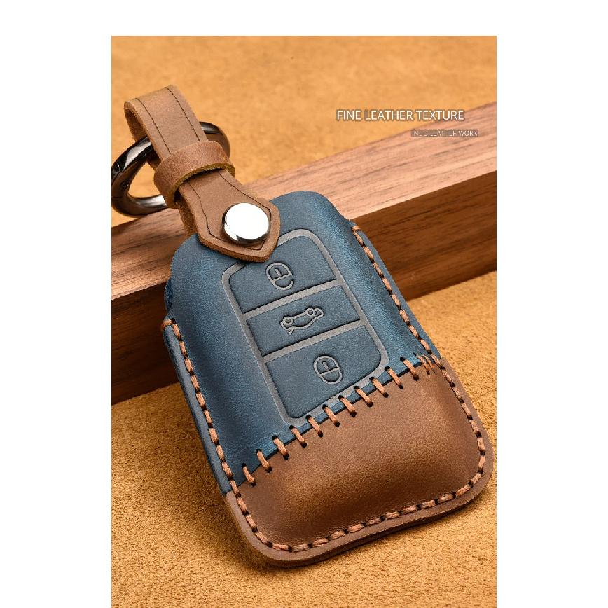 Leather Car Key Cover Case For VW Volkswagen Tiguan MK1 MK2 Magotan Passat B8 Polo Golf 4 5 6 7 mk7 Jetta POLO Eos Scirocco