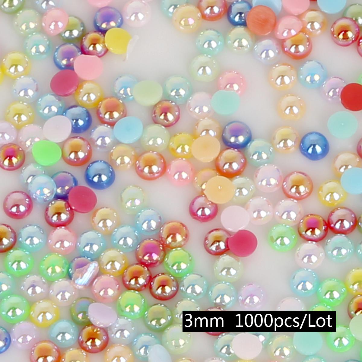 

50-1000 шт. искусственный жемчуг с плоской задней частью, полукруглый жемчуг, ремесло, АБС-бусины, скрапбукинг, украшение «сделай сам», шитье для изготовления ювелирных изделий 3mm 1000pcs разноцветный