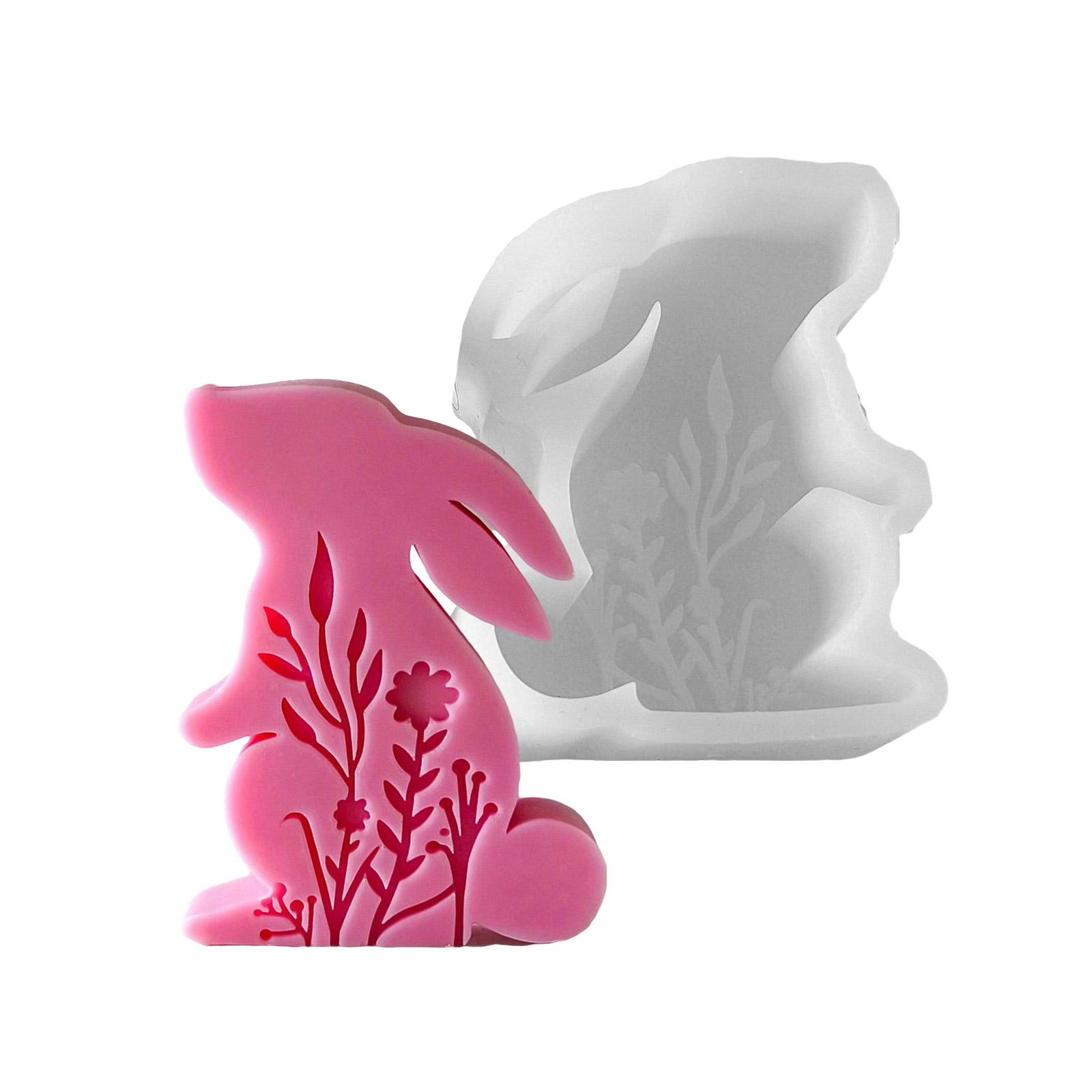 

3D Формы из смолы для свечей в виде кролика, Креативная силиконовая форма для изготовления изящных ароматических свечей в виде пасхального кролика 5175