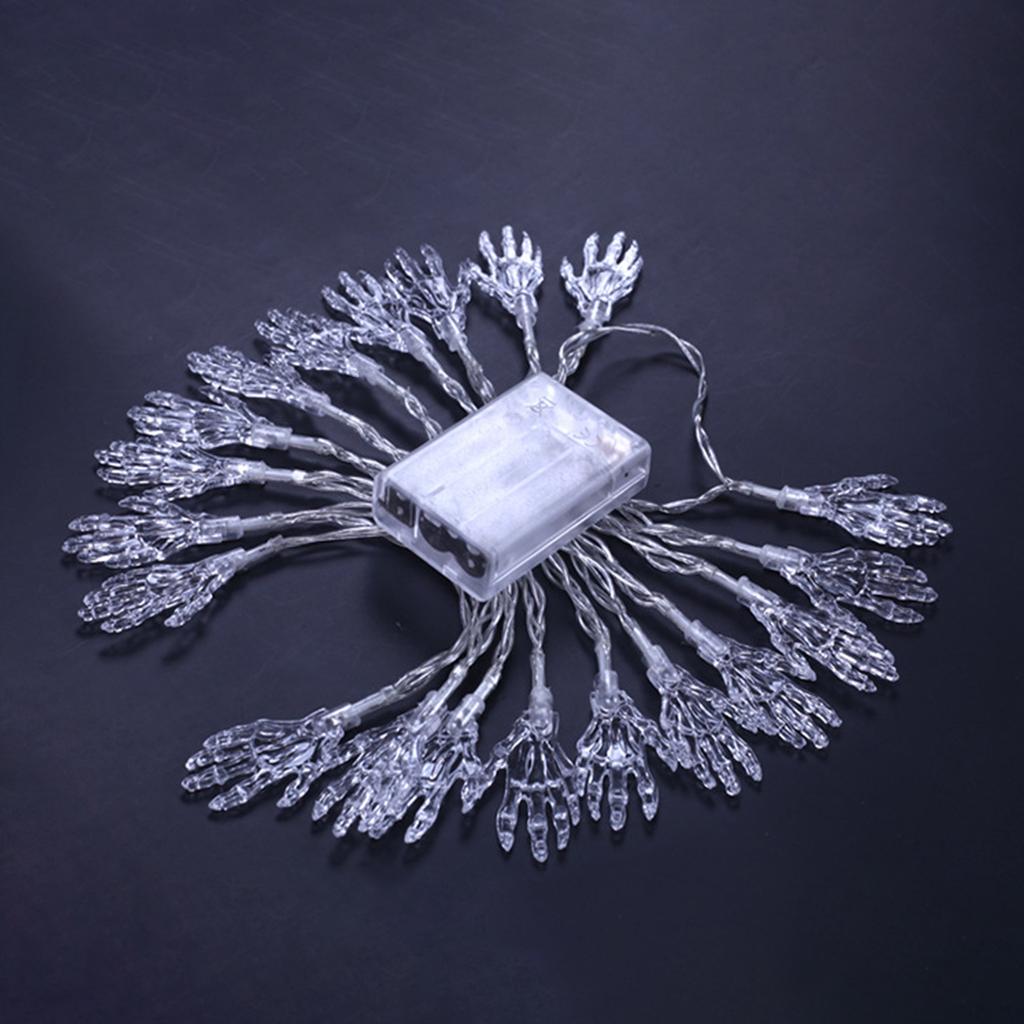 Halloween String Lights 20FT 40LEDs Transparent Skeleton Hand Shaped Decorative Hanging Lights