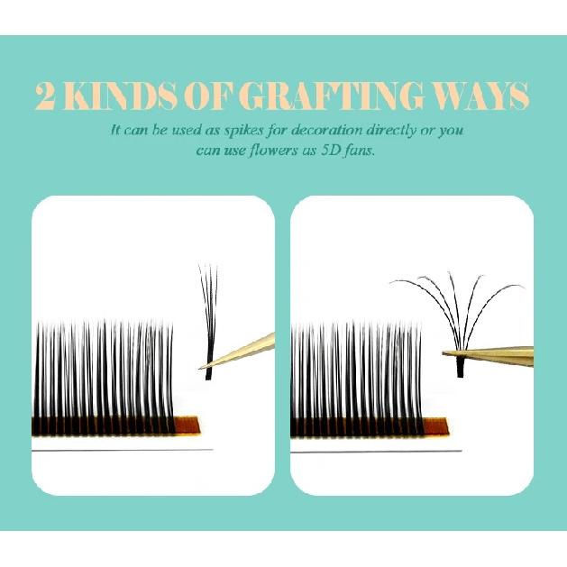 Abonnie 5D Flower Wet Lash Extensions Individual Lashes Brown Volume Soft 5D Flowering Fairy False Easy Fans Volume Eyelashes
