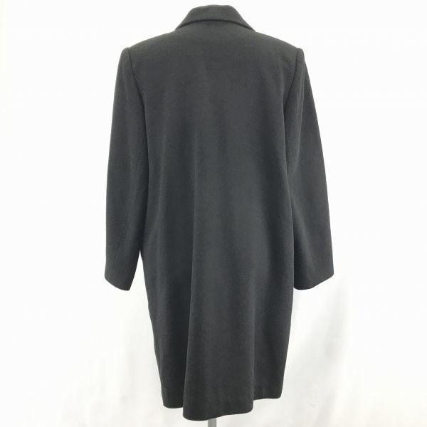 USED/90s Japan Ga-Ka Cashmere 100% Long Coat Outer 9AB-2 Women M Black Double Breasted