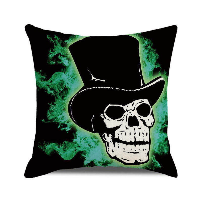Halloween Trick or Treat Linen Cushion Cover 45x45cm Cartoon Sofa Pillow Case