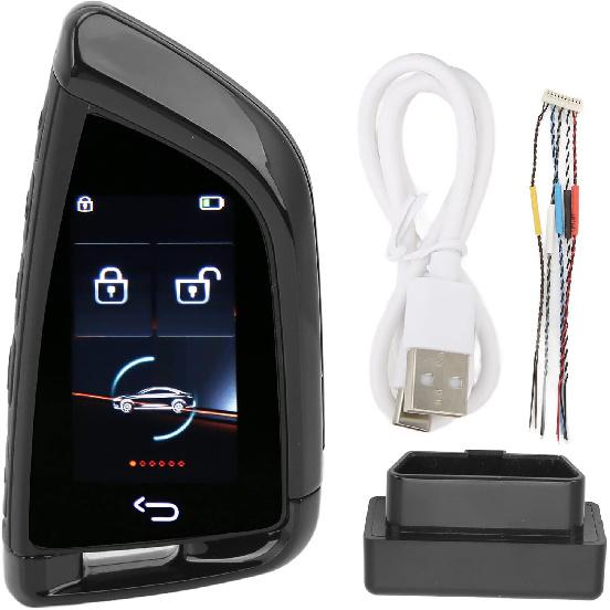

Aramox Smart Remote Car Key LCD Screen 5.0 Anti Key Loss Keyless Entry Auto Lock Remote Control Key Fob for One Click Start Car (Black)