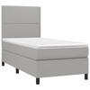 3141665 vidaXL Lit à sommier tapissier avec matelas Gris clair 90x200 cm Tissu