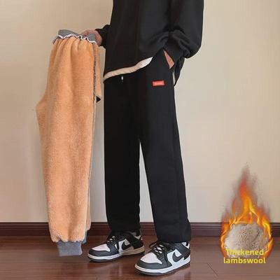 Men's Warm Plus-Size Sweatpants: Autumn/Winter Velvet-Enhanced, Thickened Sports Style