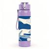 1PC Blue Wave Starfish Pattern 750ml Color Plastic Sports Water Bottle Leakproof Flip Straw Lid Suitable for Sports Office Home Use