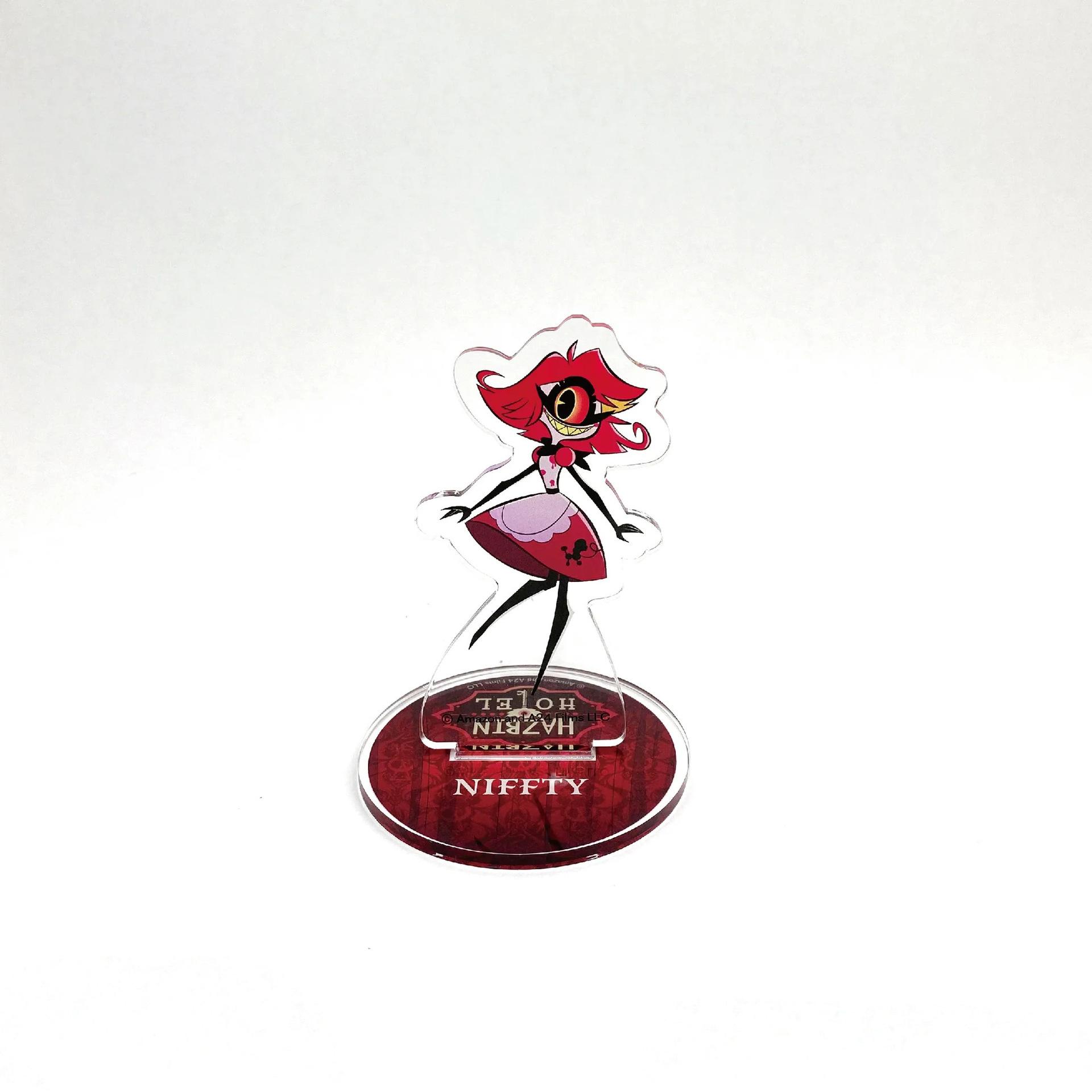Anime Hazbin Hotel Charlie Morningstar Vaggie Alastor Acrylfigurenständer Modell Schreibtischornament Festival Schlüsselanhänger