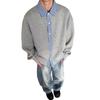 Sweater men's and women's same POLO collar sweater trendy 2025 new American fake two-piece plaid lapel