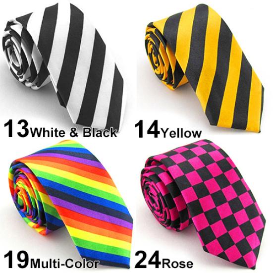 Casual Patterns Printed Smooth Necktie Gift Narrow Plaid Stripe Leopard Tie