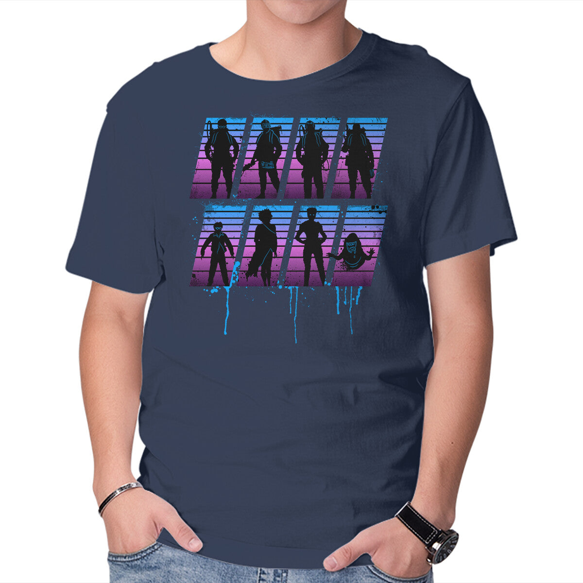 Unisex Crew Neck T-Shirt Retro Busters Graphic Short Sleeve Casual Tee XXXL