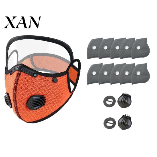 Face Mask with Filter Cycling & Breathing Valve, Reusable Carbon Dust Anti-fog Protective Goggles, Lightweight Protection Shield for Outdoor