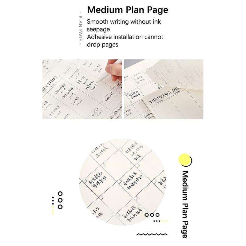 Weekly Planner Monthly Undated Agenda A5 Notebook Schedules Study Planner Stationery Office School Supplies