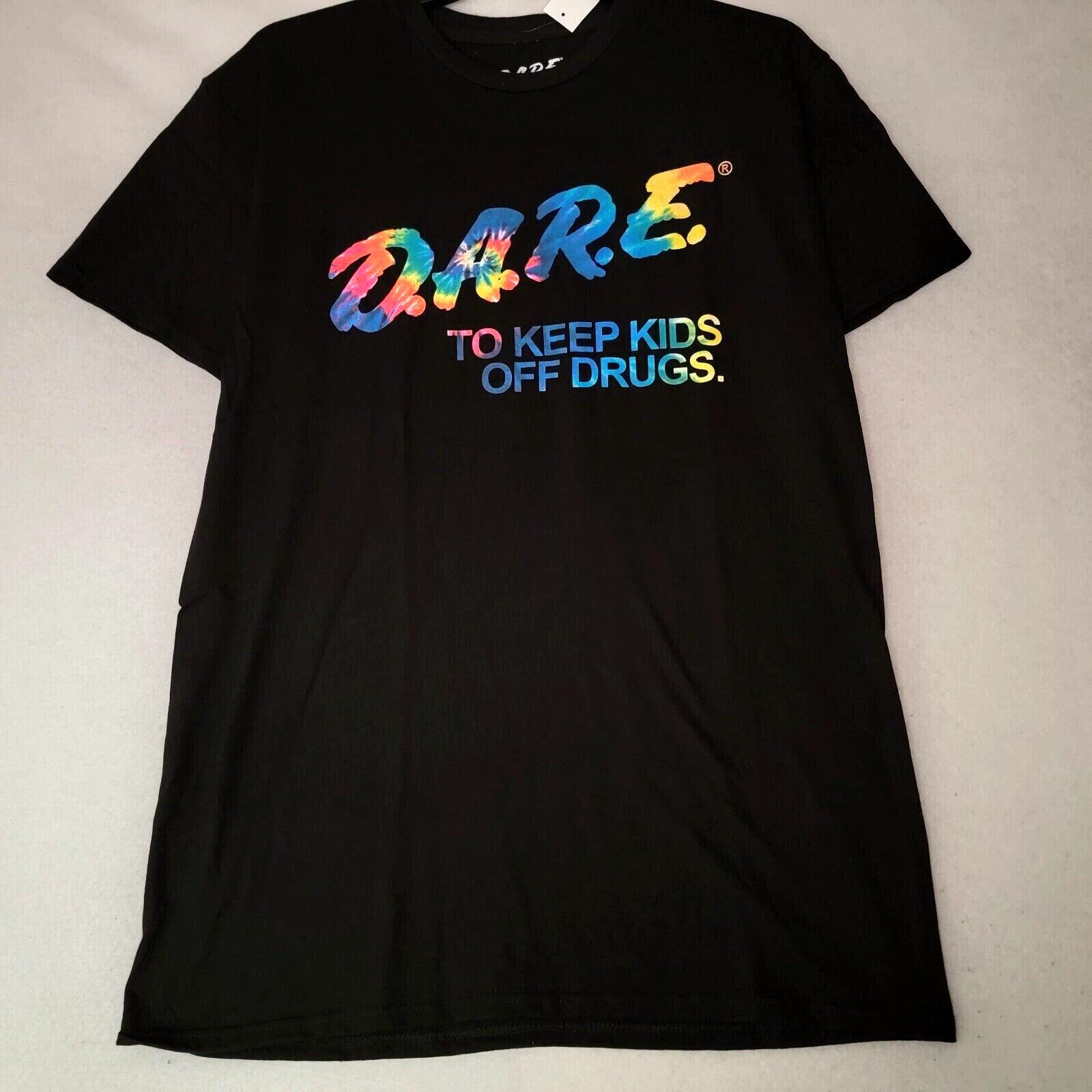 

DARE Shirt Mens Tie Dye Black Extra Large XL TO KEEP KIDS OFF DRUGS LOGO NWT 4XL