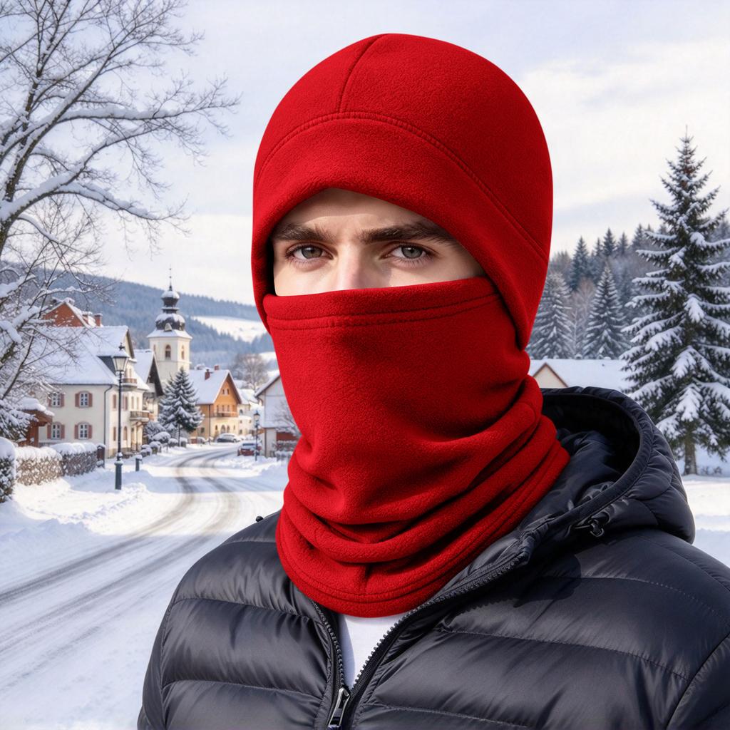 Winter Neck Gaiter and Adjustable Windproof Cycling Set with Ear Coverage and Face Cover for Outdoor Riding