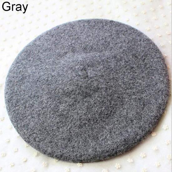 Classic Solid Color Winter French Style Beret Artist Hat Casual Women Cap Gift