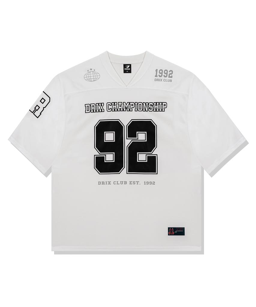 DRIX Maglia Rugby Oversize in Rete Manica Corta_Bianco