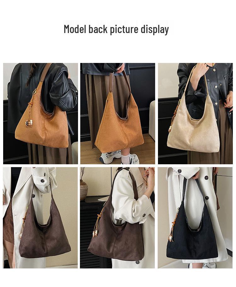 2025 Herbst Damen Retro Wildleder Tragetasche: Große Kapazität & Exquisite Modische Umhängetasche