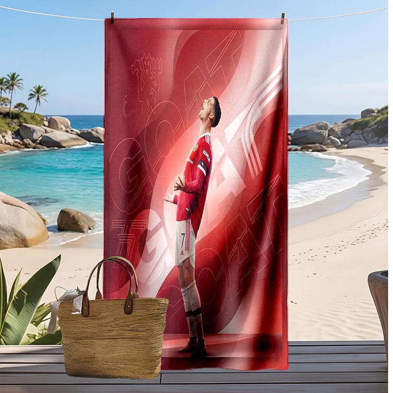 Cristiano Ronaldo Print Strandlaken Sneldrogend Super Absorberend Zacht Badlaken voor Zwemmen Strand Reizen Fan Souvenir Cadeau
