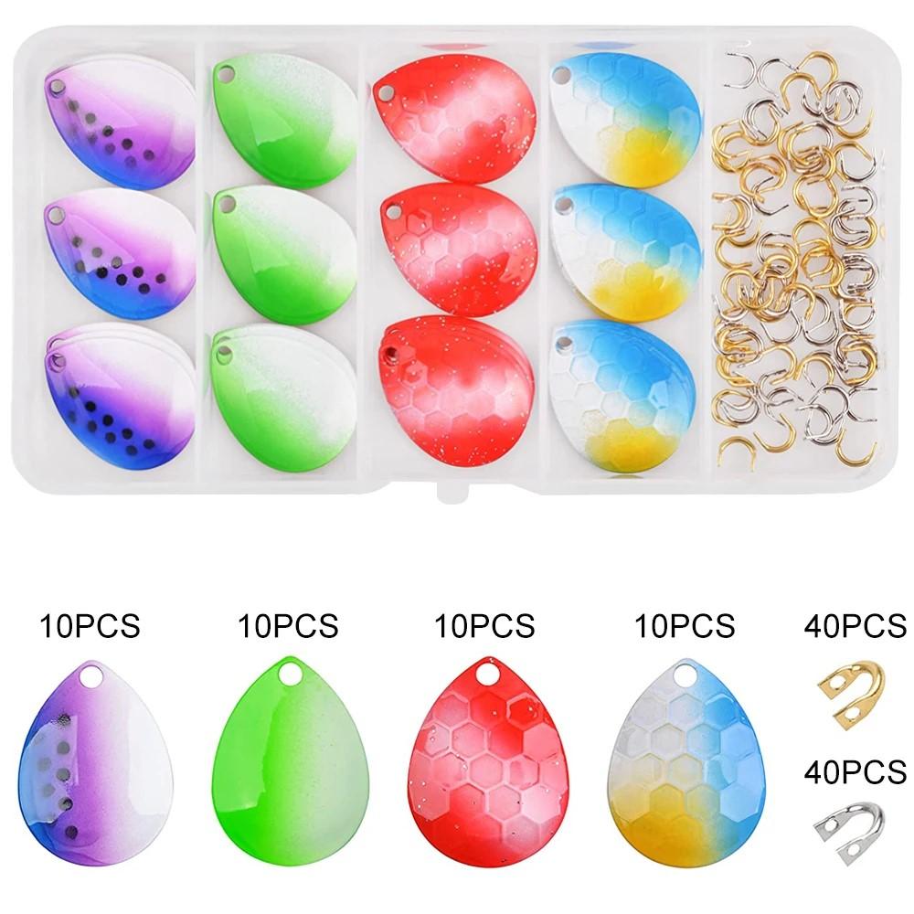 

120 шт. Блесны-лепестки Набор рыболовных приманок Лепестки Колорадо Быстросменные вертлюжки для спиннербейтов Оснастки для судака Приманки для окуня и форели