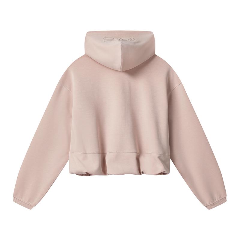 Fila Milano Series Soft And Stretchy Loose Hooded Cardigan Women Outerwear Aromatic-Pink F11W535501FPK