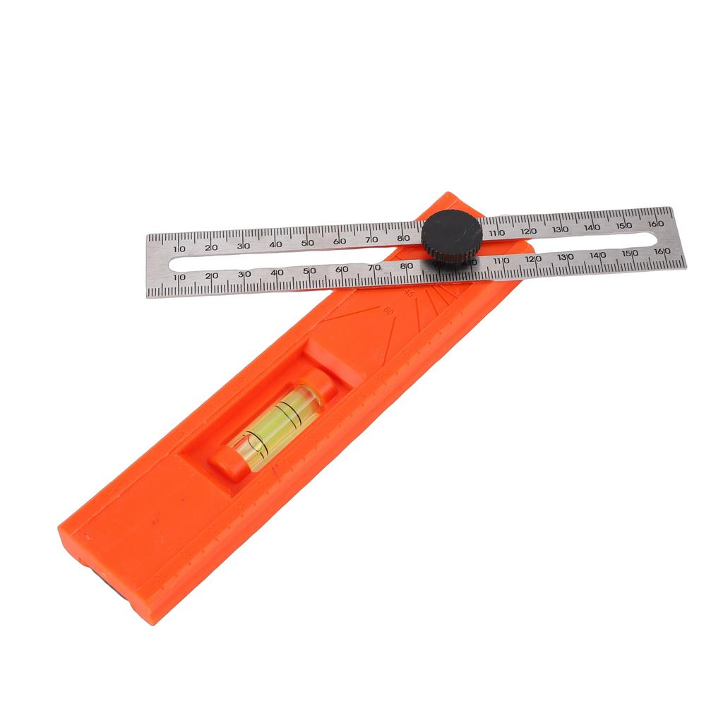 Woodworking Marking Ruler 0 16cm Multi Angle Positioning Scribing Ruler with Level Bubble