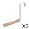 2x Over The Door Hook Metal Wooden No Assembly Space Saving Collapsible Organizer