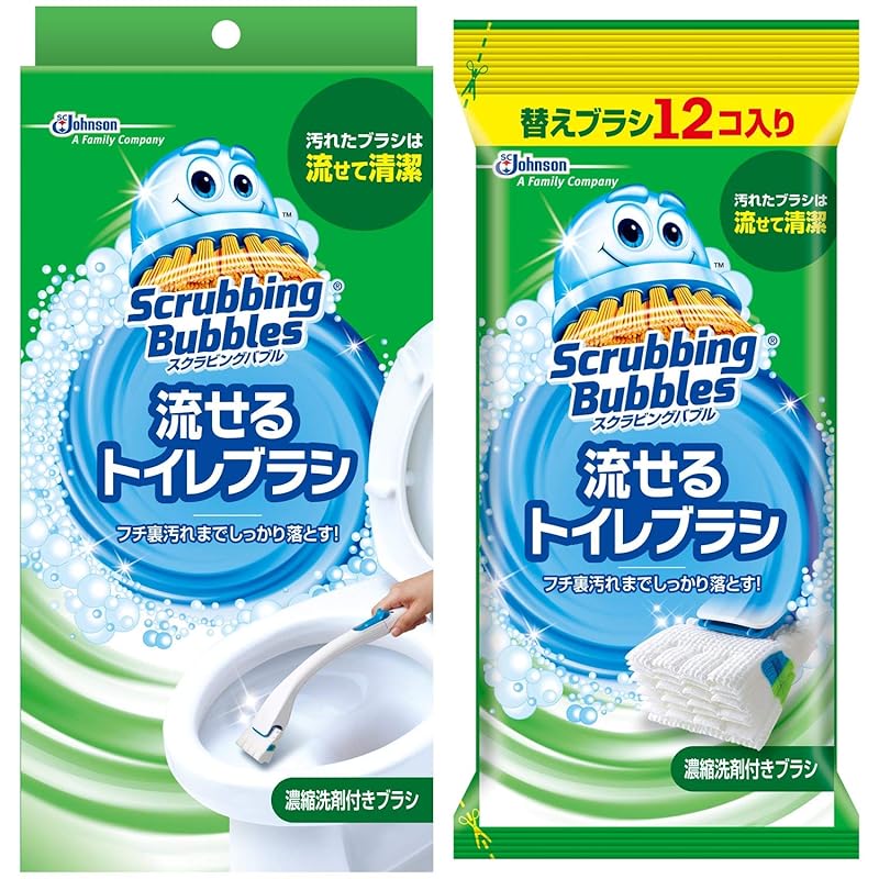 

[Bulk purchase] scrubbing bubble toilet detergent flushable toilet brush 1 main handle + 16 replacements (4 floral soap scents) + 12 floral soap