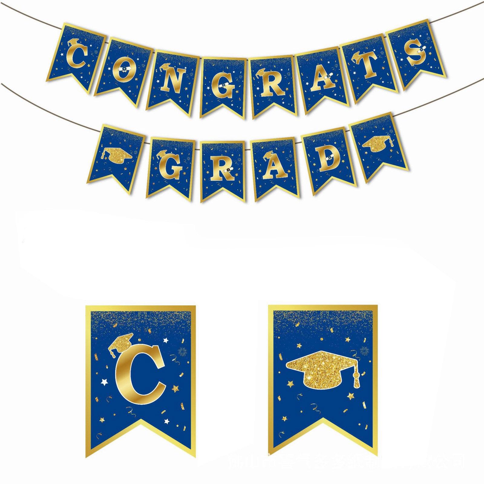 Graduation , Campus Graduation Decoration, Party Banner Decoration, Indoor Dining Event One Size синий