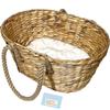 Pet Bed with Handle for Easy Water Hyacinth Cushioned Pet 45cm Wide x 20cm High x 30cm Natural Materials Carrying Basket, Deep,