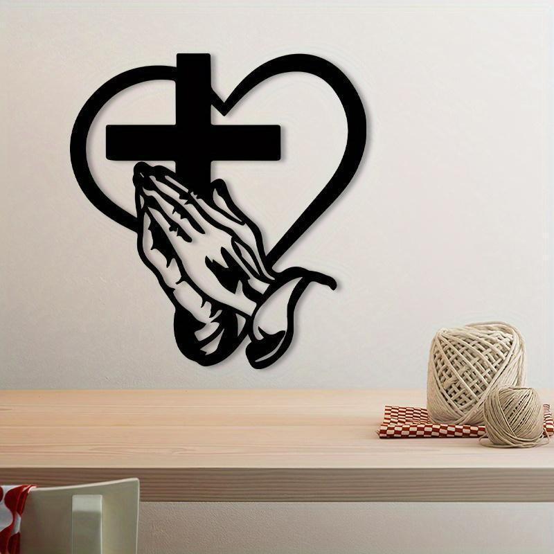 Iron Heart Cross Silhouette Metal Crafts Geometric Iron Christmas Home Outdoor Garden Decoration Wall Decoration
