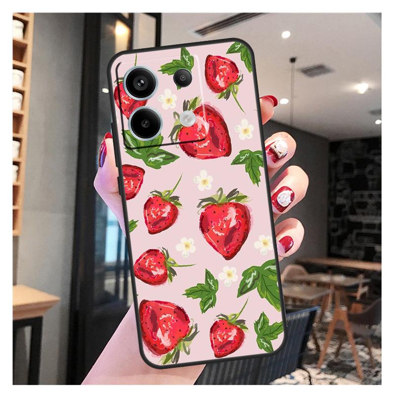 Cute Strawberry Case For Xiaomi Redmi Note 13 Pro 12 11 9 10 12S 11S 10S 9S Redmi 13 12 10C 12C 13C Cover