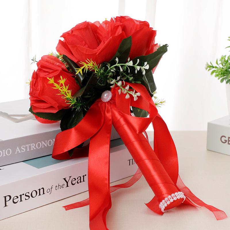 Cross-Border Rose Bouquet for Western Weddings: Handheld Bridal & Bridesmaid Flowers