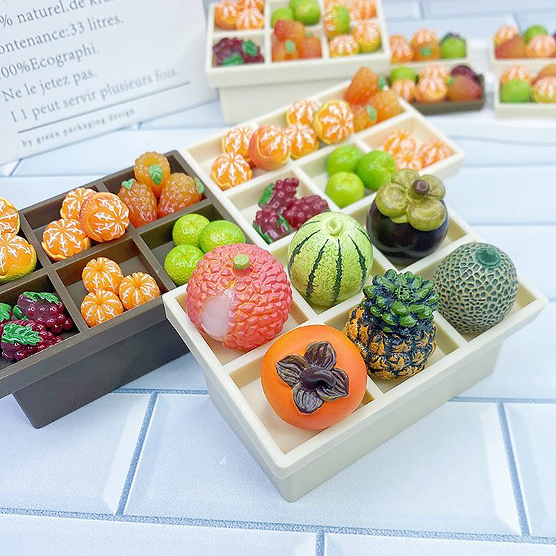 1/12 Dolls House Fruit Vegetable Rack Toys Dollhouse Miniature Supermarket  Display Shelf Model Doll House Furniture Decoration