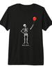 Unisex T-shirt Funny Skeleton Holding Red Balloon Halloween Premium Tri-Blend T-Shirt