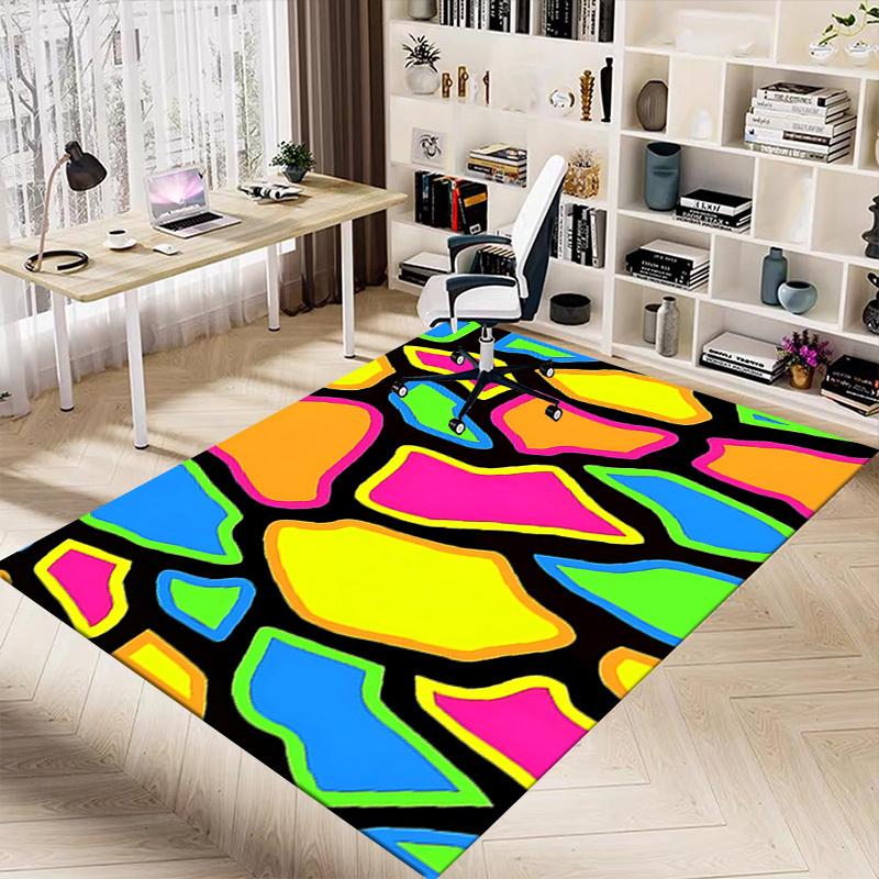 1PC Abstract Art Extra Large Non Slip Floor Carpet, Office, Family, Bedroom Large Area Rug Indoor Rugs, Vibrant Colors