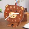 Elegant Solid Wood Clock Small Size and Cartoon Designing For Quiet Home Decoration Quiet Mechanism